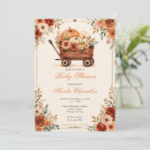 Invitation Fête de Bébé Wagon d'Automne (Debout devant)