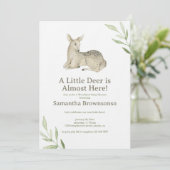 Invitation Fête de bébé Woodland Deer (Debout devant)