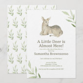 Invitation Fête de bébé Woodland Deer (Devant / Derrière)