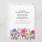 Invitation Fête de bébés jumeaux Fleurs sauvages Boho moderne (Dos)