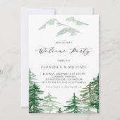 Invitation Fête de bienvenue dans la forêt de bois à l'aquare (Devant)