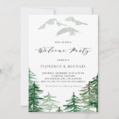 Invitation Fête de bienvenue en forêt de bois à l'aquarelle (Devant)