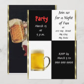 Invitation fête de bière amusante (Devant / Derrière)