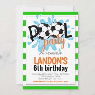 Invitation Fête de billard de football Anniversaire Invitatio