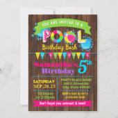 Invitation Fête de billard d'été de la Hot Pink Pool (Devant)