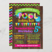 Invitation Fête de billard d'été de la Hot Pink Pool (Devant / Derrière)