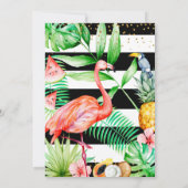 Invitation Fête de billard Fête Anniversaire Flamant rose tro (Dos)