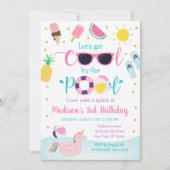 Invitation Fête de billard Fille Anniversaire d'été (Devant)