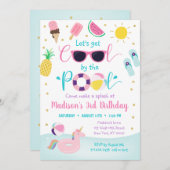 Invitation Fête de billard Filles Soyons Cool Anniversaire (Devant / Derrière)