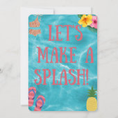 Invitation Fête de billard pour filles Anniversaire d'été (Dos)