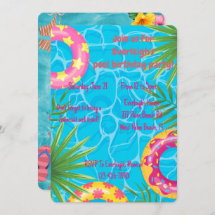 Invitation Fête de billard pour filles Anniversaire d'été