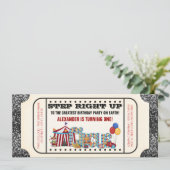 Invitation Fête de billet de cirque (Debout devant)