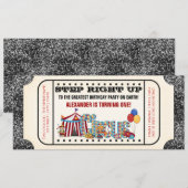 Invitation Fête de billet de cirque (Devant / Derrière)