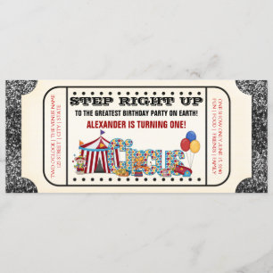 Invitation Fête de billet de cirque