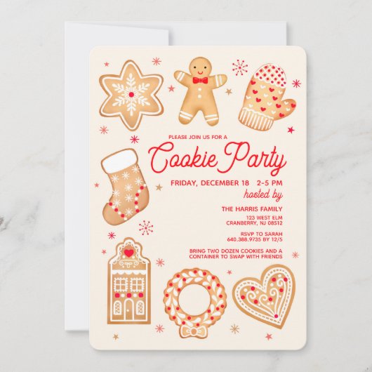 Invitation Fête de biscuits (Devant)
