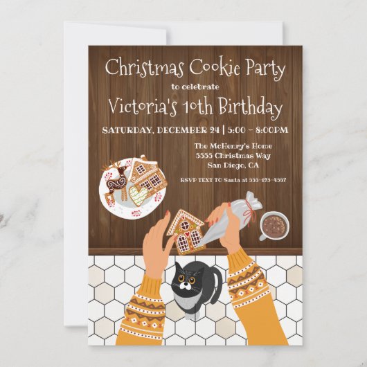 Invitation Fête de biscuits de Noël (Devant)