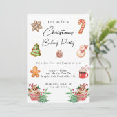 Invitation Fête de biscuits de Noël Aquarelle (Debout devant)