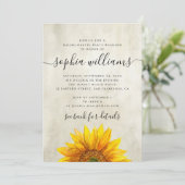 Invitation Fête de bistrot de tournesol floral rustique week- (Debout devant)