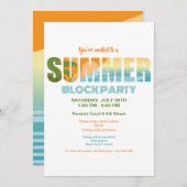 Invitation Fête de blocs d'été (Devant / Derrière)