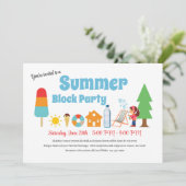 Invitation Fête de blocs d'été (Debout devant)