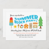 Invitation Fête de blocs d'été (Devant / Derrière)