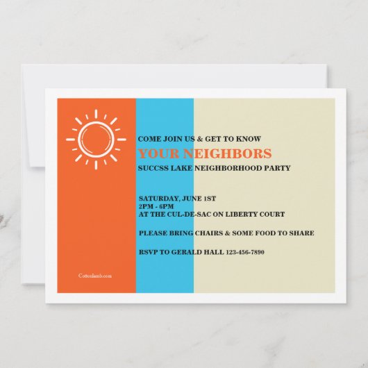 Invitation Fête de blocs d'été (Dos)