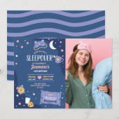 Invitation Fête de bois d'oeuvre Anniversaire Sleepover Fille (Devant / Derrière)