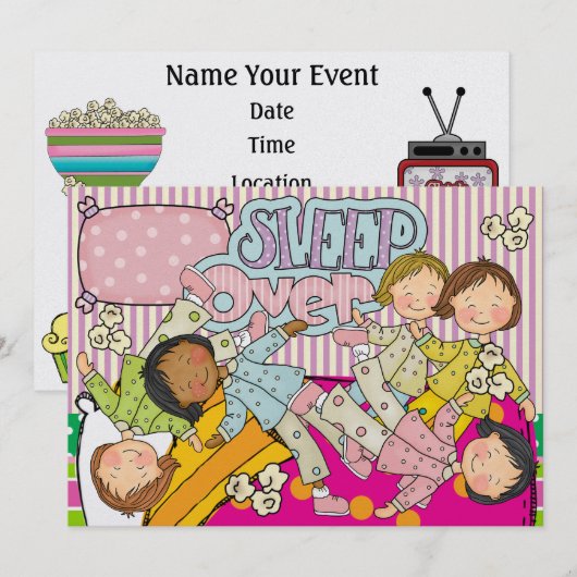 Invitation Fête de bois - Dormir sur (Devant / Derrière)