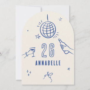 Invitation fête de boisson d'anniversaire à l'arc dessinée ma