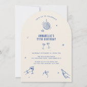 Invitation fête de boisson d'anniversaire à l'arc dessinée ma (Dos)