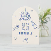 Invitation fête de boisson d'anniversaire à l'arc dessinée ma (Debout devant)