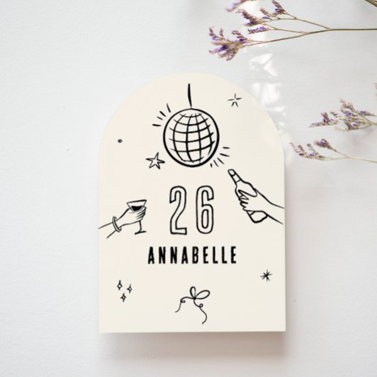 Invitation fête de boisson d'anniversaire à l'arc dessinée ma