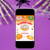 Invitation Fête de bonbons d'Halloween à l'aquarelle