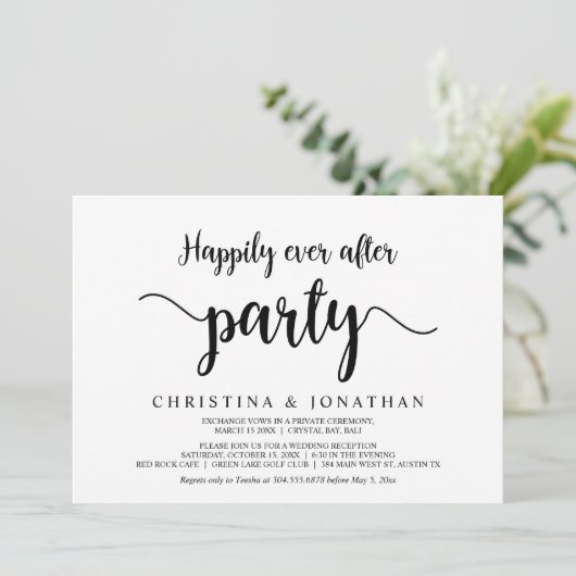 Invitation Fête de bonheur éternel, épouse rustique moderne (Debout devant)