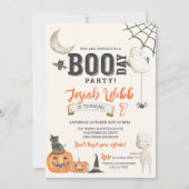 Invitation Fête de BOO DAY Enfants Éffrayants Halloween Anniv (Devant)