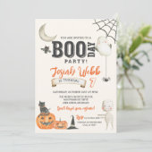 Invitation Fête de BOO DAY Enfants Éffrayants Halloween Anniv (Debout devant)