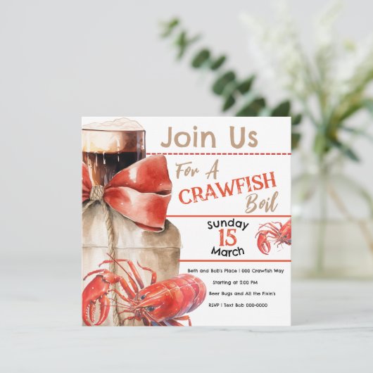 Invitation Fête de boue de langouste (Debout devant)