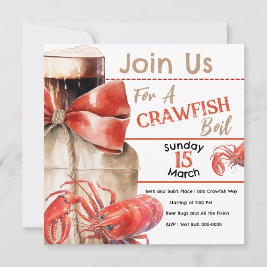 Invitation Fête de boue de langouste (Devant)