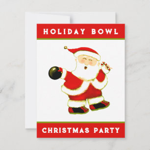 Invitation Fête de bowling de Noël