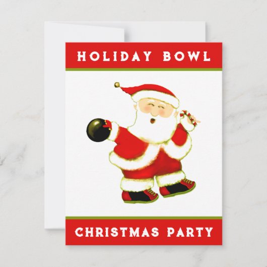 Invitation Fête de bowling de Noël (Devant)