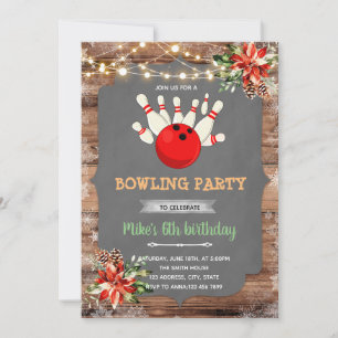 Invitation fête de bowling de Noël