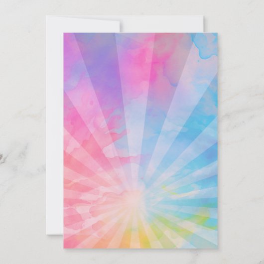 Invitation Fête de Bowling Fille Rose Tie Dye (Dos)