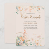 Invitation Fête de Brunch de Pâques (Devant / Derrière)