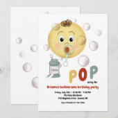 Invitation Fête de bulles mignonne (Devant / Derrière)