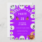 Invitation Fête de bureau Halloween Classique Violet Électriq (Devant)