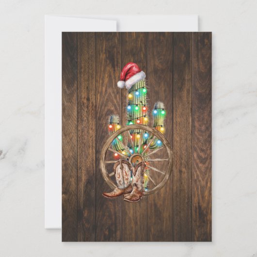 Invitation Fête de Cactus de Noël de l'Ouest (Dos)