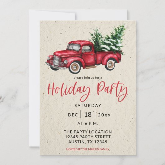 Invitation Fête de camion de vacances (Devant)