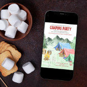 Invitation Fête de Camping Sleepover Aventure Anniversaire
