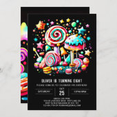 Invitation Fête de Candyland (Devant / Derrière)