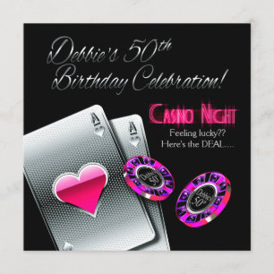 Invitation Fête de Casino de Vegas 50e Anniversaire